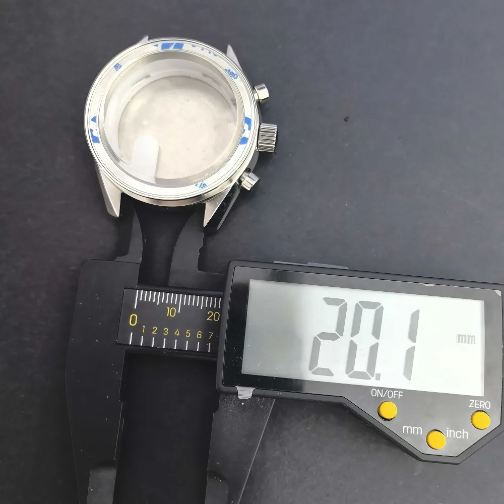 39.7mm VK63 Case Moon Metal Case 32.5mm Dial Fit vk63 movement Chronograph Case Bezel Man Watch Sealed Back Moon Watch