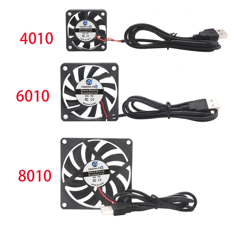 5V USB Power Router Fan TV Box Cooling Case 80mm 60mm 40mm PC DIY Cooler Desktop Fan