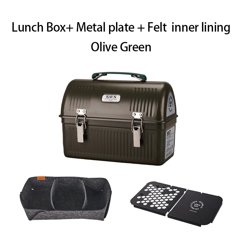 WELLHIKE SWS Vintage Camping Metalen Lunchbox Koffie Thee Outdoor Gear Gereedschapskist Opbergtas