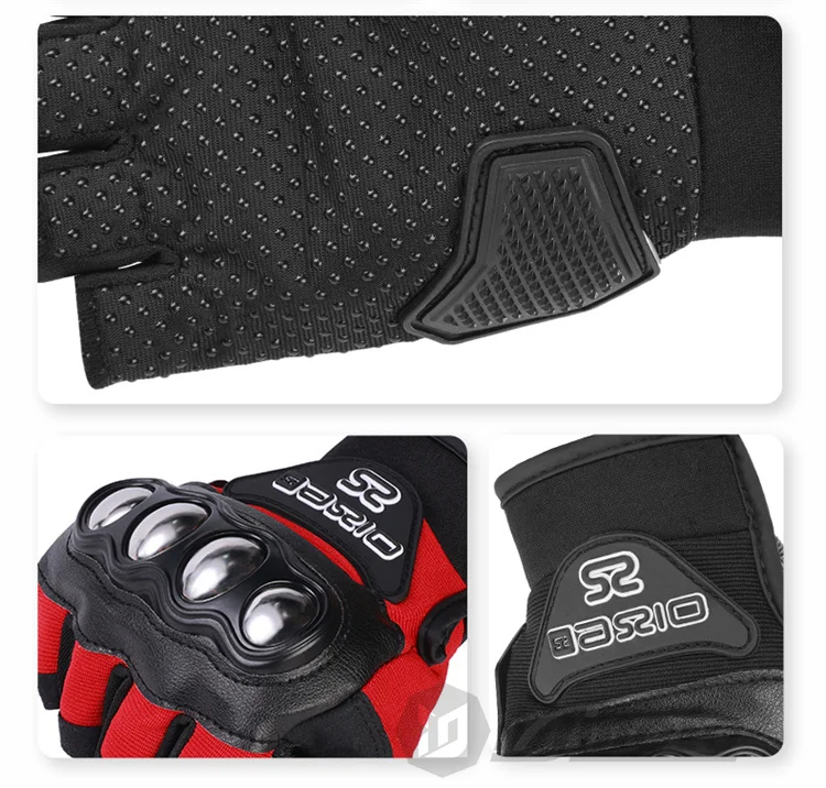รถจักรยานยนต์ Half Finger ถุงมือผู้ชาย Breathable ตาข่ายถุงมือ Motocross เปลือกสแตนเลสถุงมือมอเตอร์ไซด์ Dirt BIKE ขี่ถุงมือ