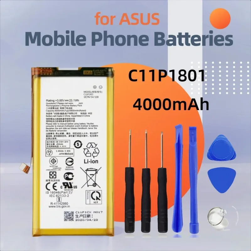 

4000mAh Replacement Battery for ASUS ROG Z01QD ZS600KL ROG3 C11P1801 Mobile Phone Batteries