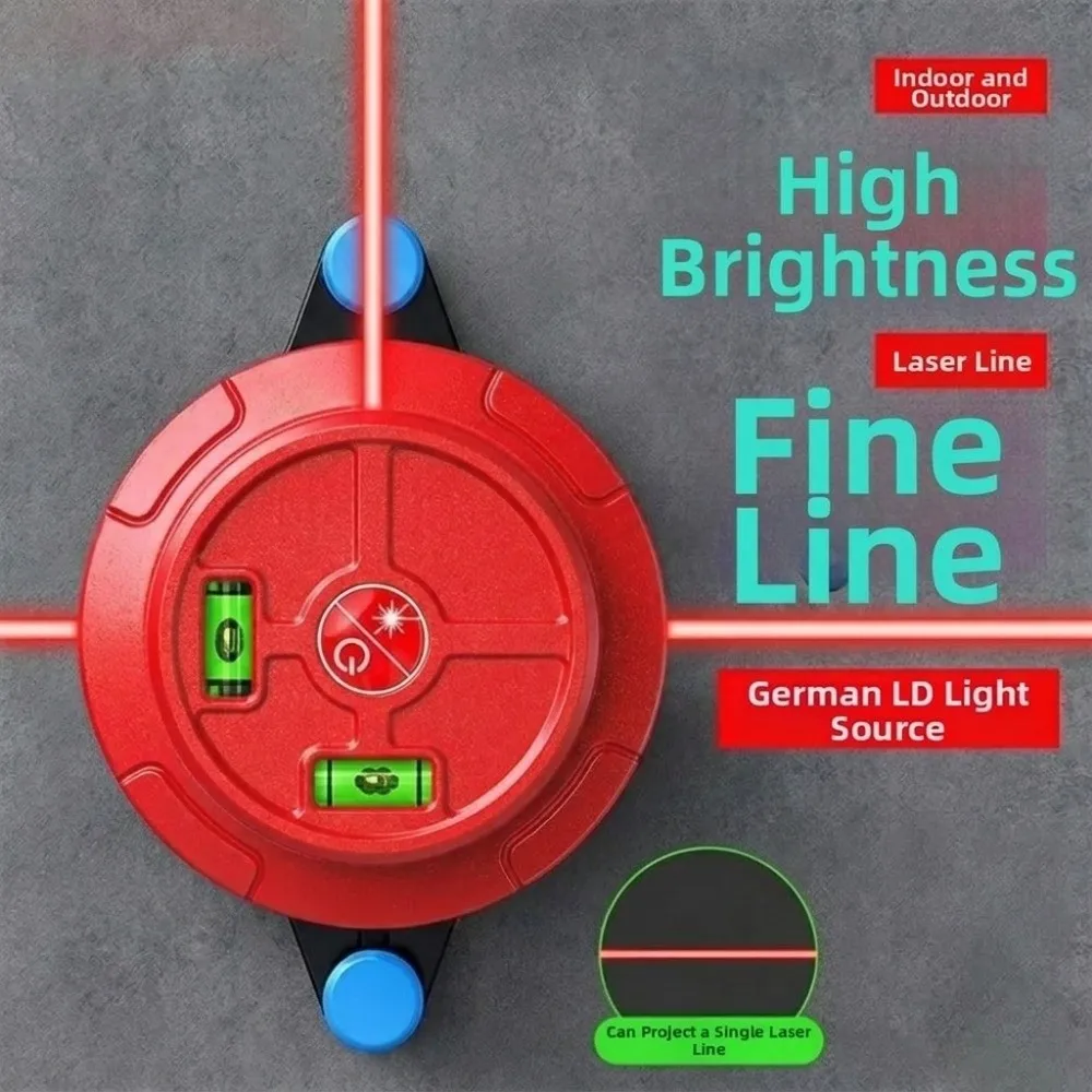 High Precision Three Line Laser Level Horizontal Bubble Dual Axis Compass Laser Level Vertical Strong Magnetic