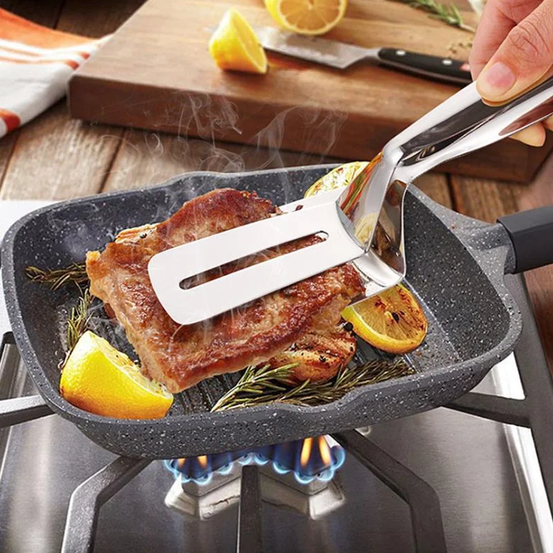 

304 Stainless Steel Double-Sided Shovel Clip Barbecue Clamp Kitchen Fried Steak Shovel Fried Fish Shovel Clamp Bread Meat Clamp