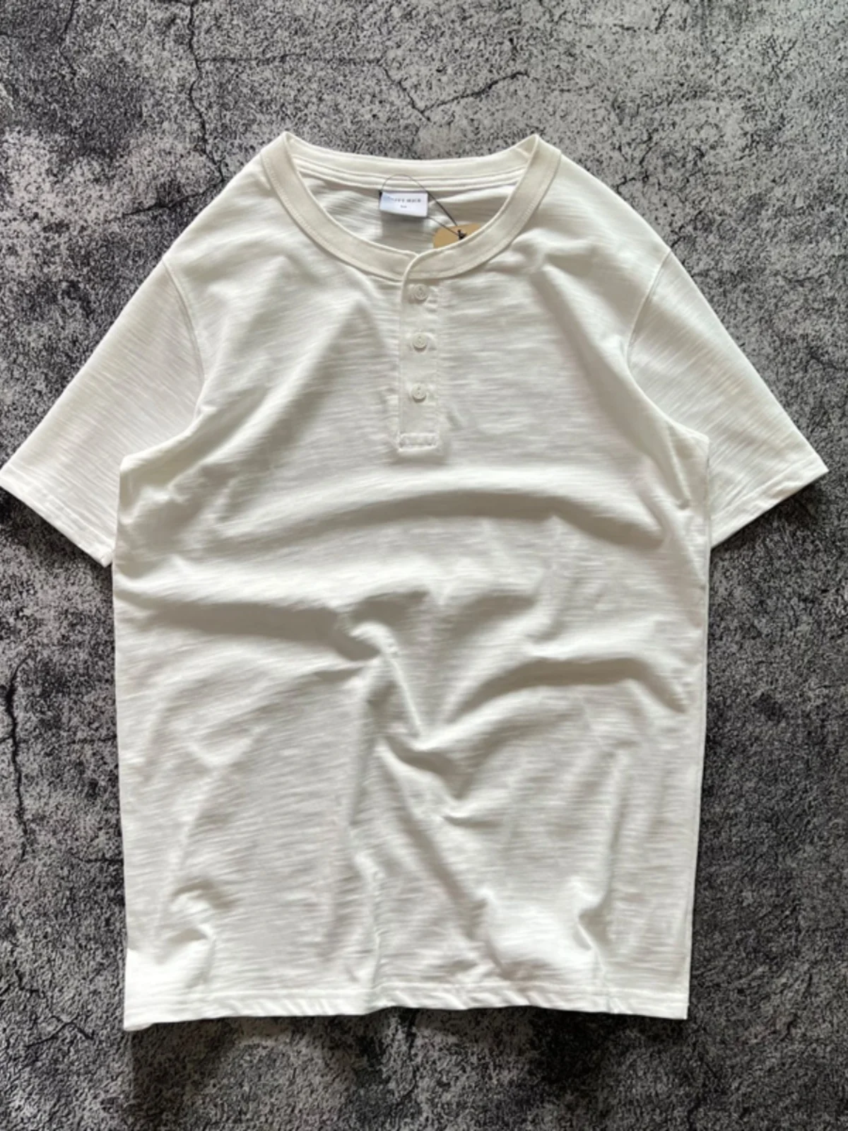 

American Sle Heavyweight 300g Bamboo Rayon Cotton High Collar Summer Men's ort Sve T-irt Breathable Casual Tee