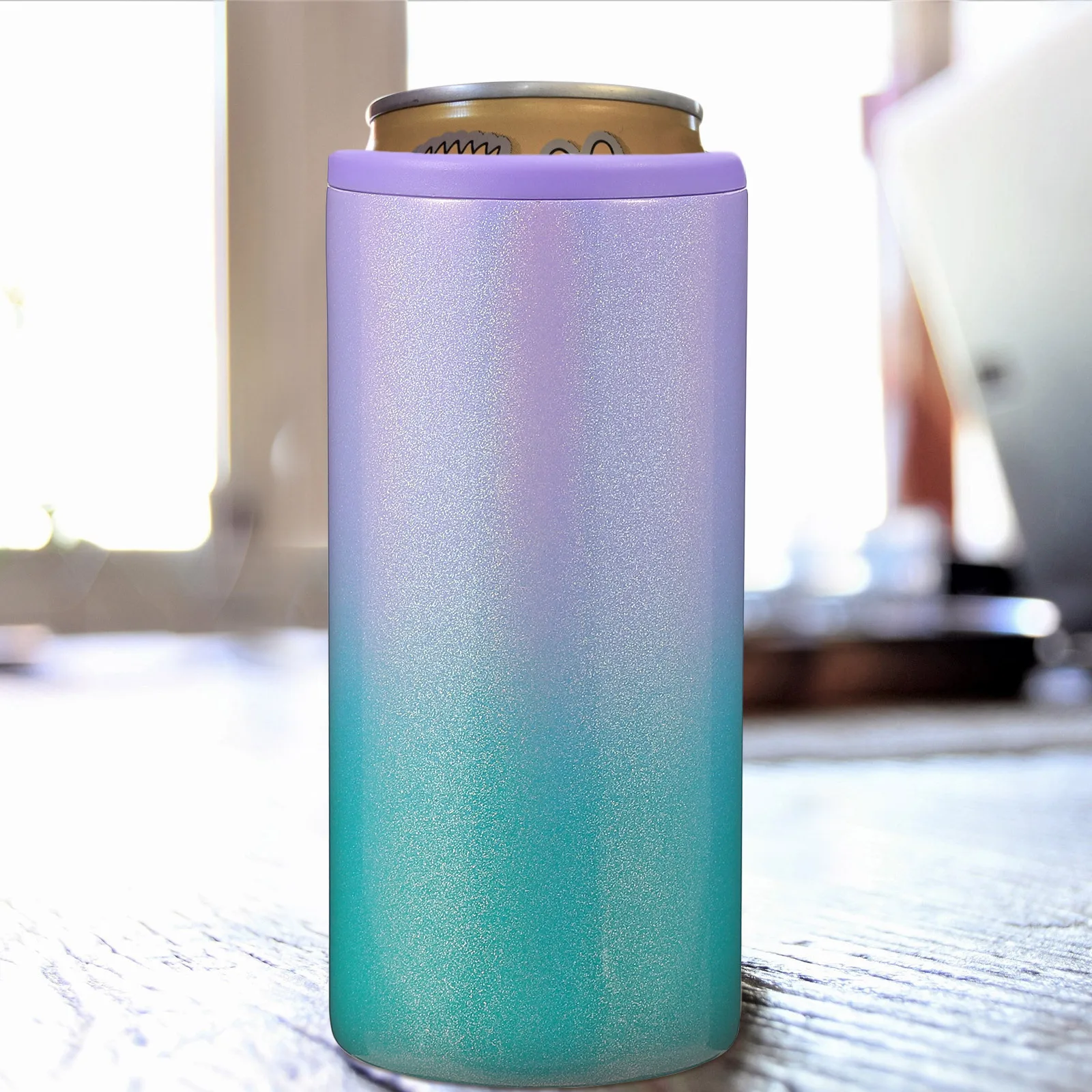 

Stainless Steel Beer Bottle Cover 12 Oz Vacuum Insulated Can Non-Slip Bottom Cold Drink Insulator Portable Cup Holder