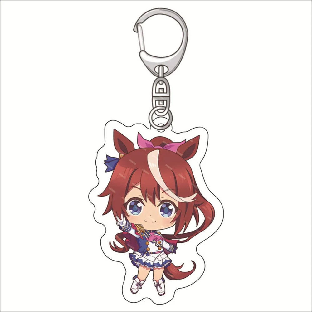 Q Version Anime Keychain Pretty Derby Cute Figures Special Week Silence Suzuka Tokai Teio Pendant Car Key Ring Bag Jewelry Gift