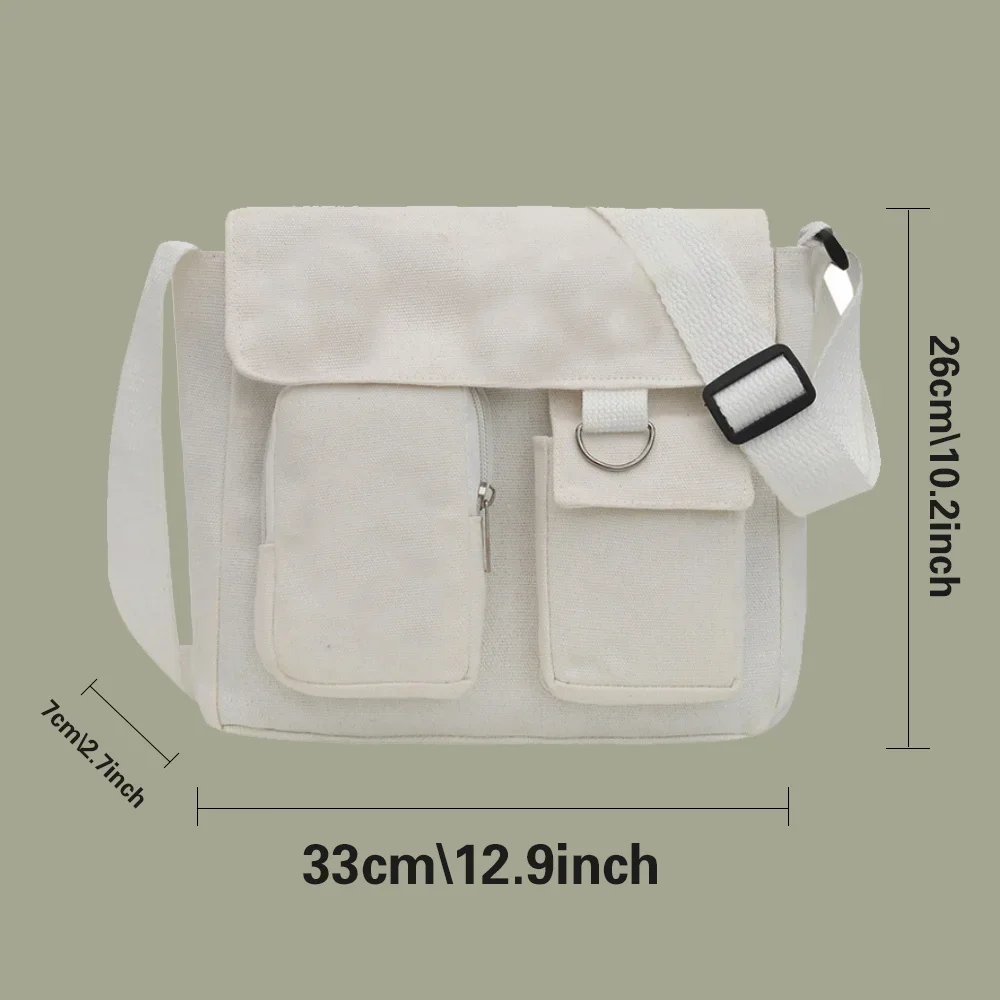 Canvas Crossbody Bags for Women Fashion Ladies Large Capacity Diagonal Shoulder Pouch Garldan Letter Printing Messenger Bags