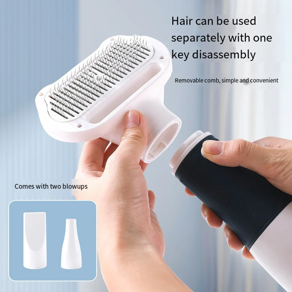 Pet Dog Hair Dryers, Pulling Comb, Brush Grooming, Kitten Cat Hair Removal Comb Puppy Fur Blower Low Noise Hot Air Comb 3 in 1