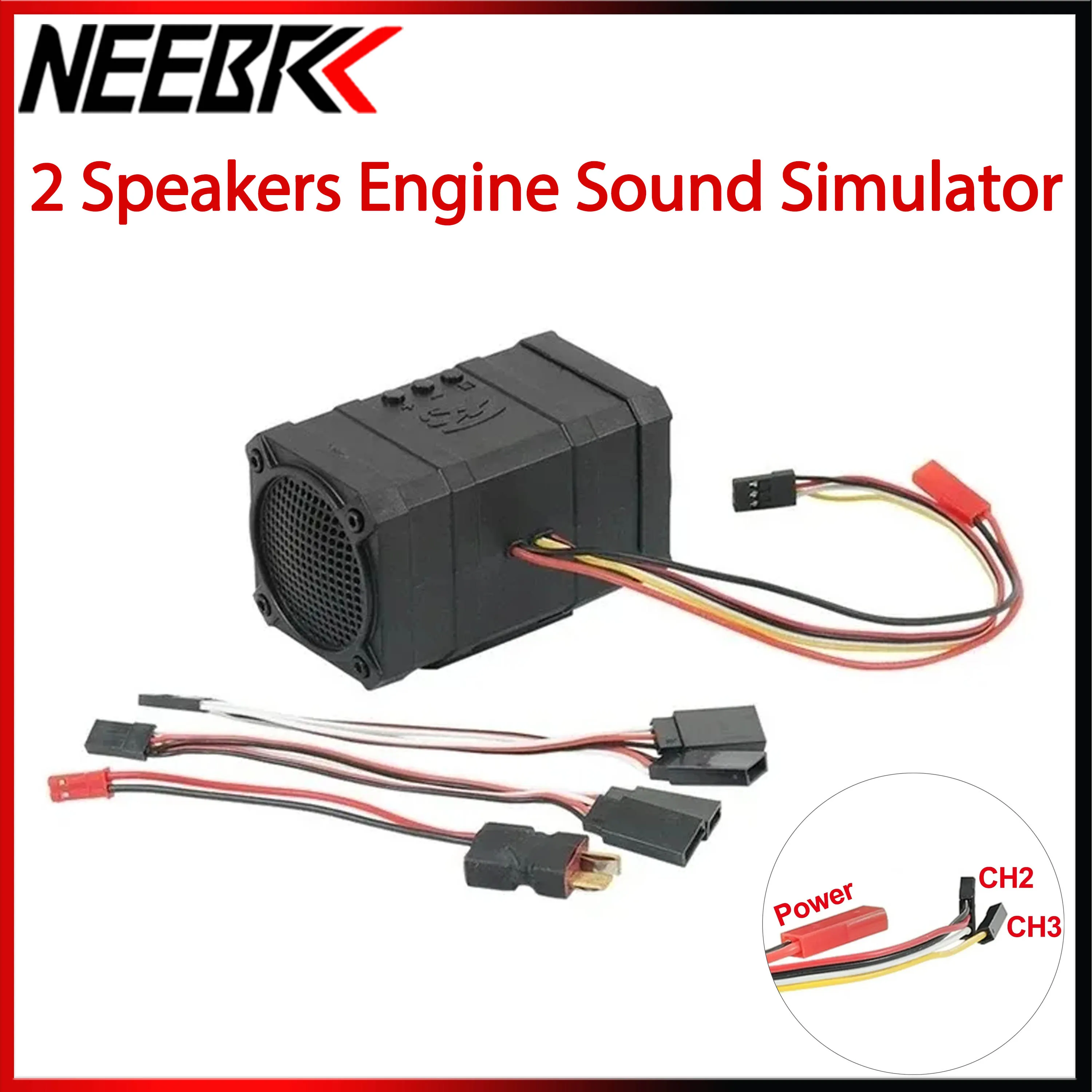 

RC Car SENSE 2 Speakers Dual Horn Engine Sound Simulator 10 Sound for RC Crawler Buggy Dirft TRX4 D90 Axial SCX10 ARRMA KYOSHO