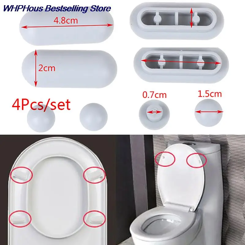 4pcs/lot Plastic Toilet Lid Cushion Brand Toilet Seat Cushion Rubber Pad Buffers Pack-white Stop Bumper Shock Absorber