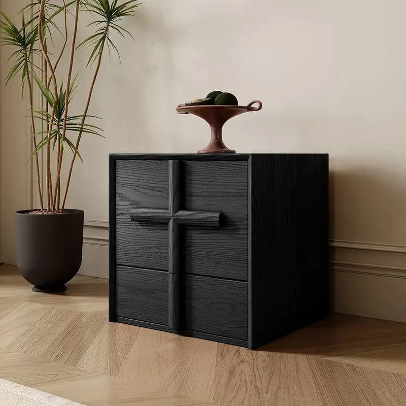 HYS solid wood chest cabinet household light luxury living room TV cabinet small apartment retro style sofa side cabinet bedroom