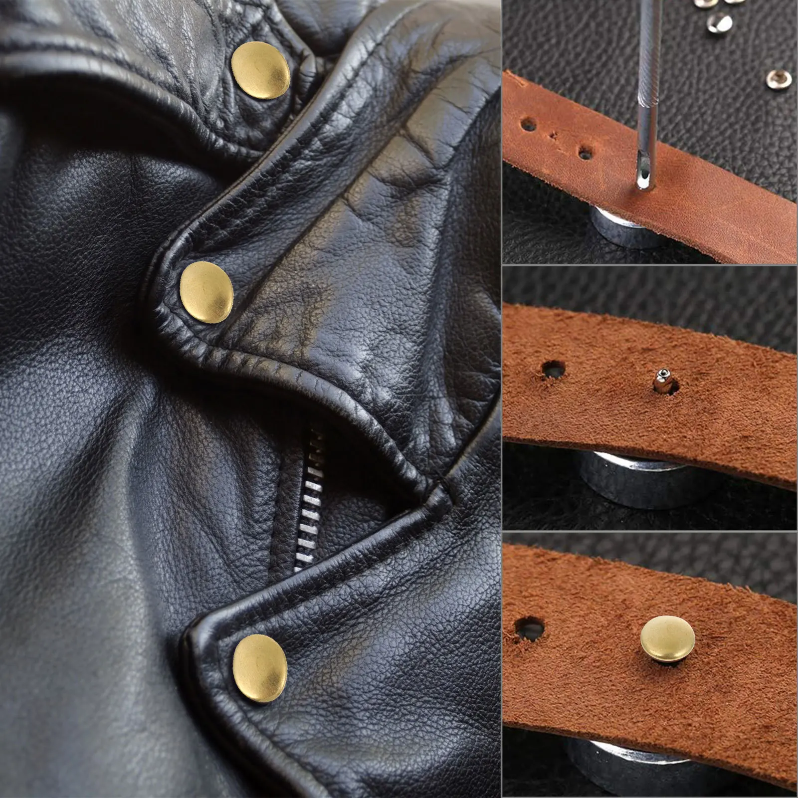 

100Pcs Double Round Rivets High Quality Leathercraft Fixing Nails for DIY Bag Wallet Suitcase Handmade Accessories