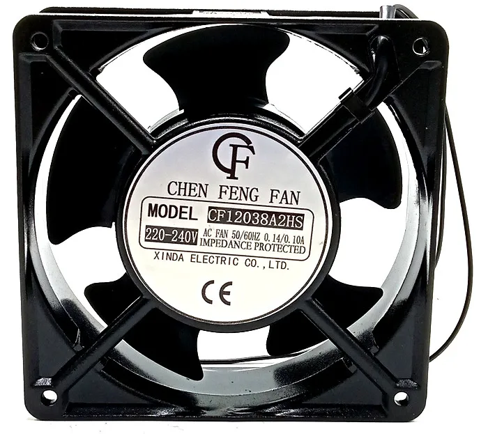 

CF CF12038A2HS AC 220-240V 0.14/0.10A 120x120x38mm 2-Wire Cooling Fan