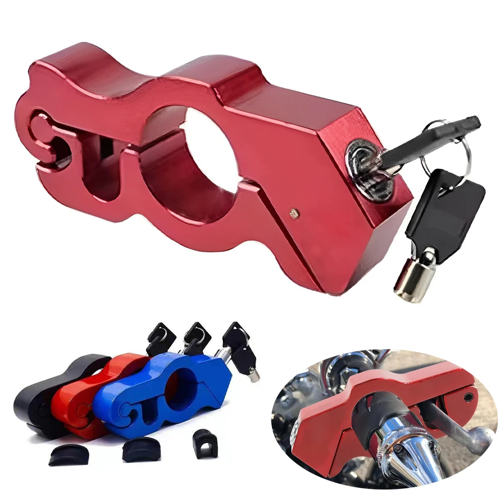 2 Keys Motorcycle Handlebar Lock Anti-theft Lock Motorcycle Electric Vehicle Aluminum Alloy Lock Solid Imitating Steal Locks