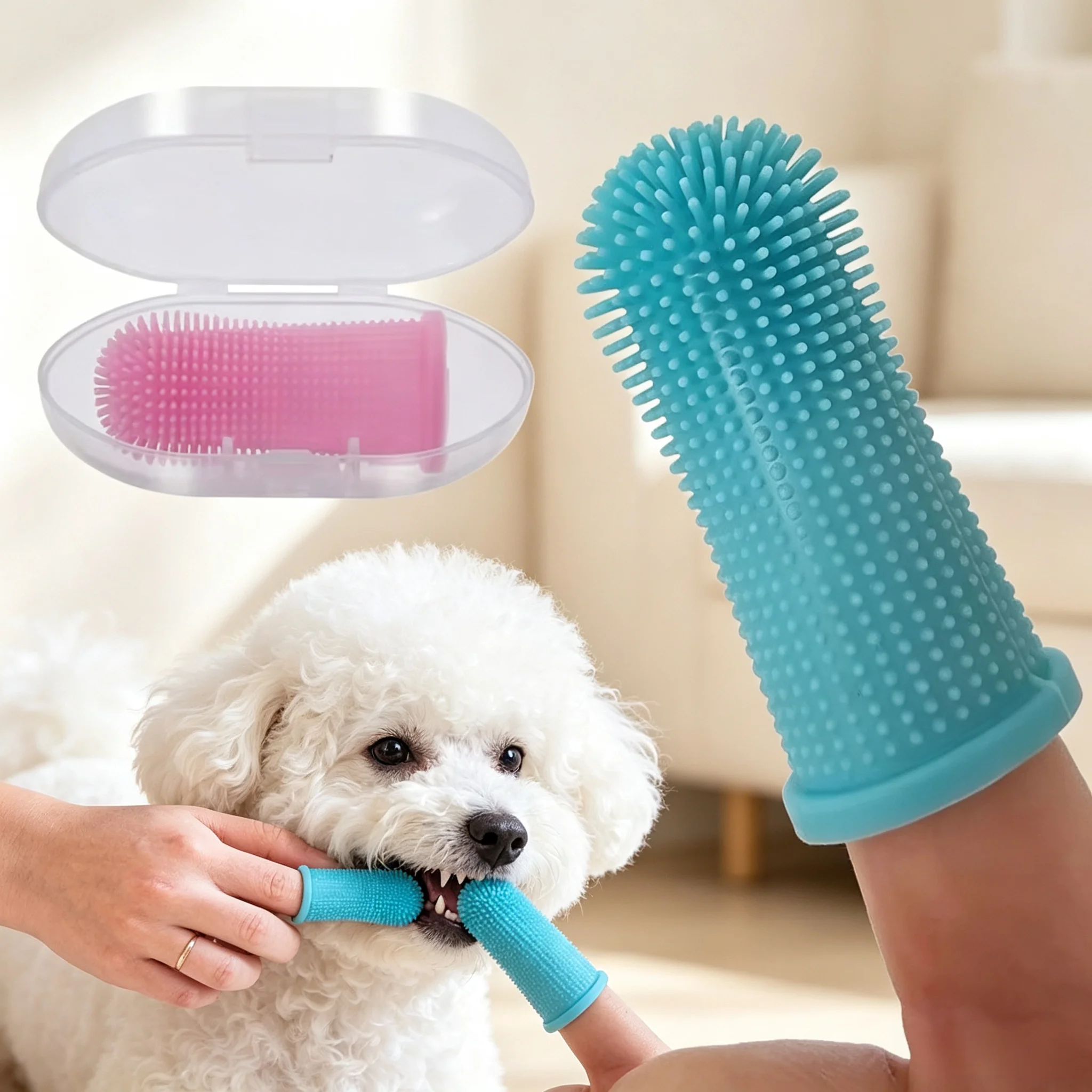 Dog Muzzle Silicone - Super Soft Pet Finger Toothbrush for