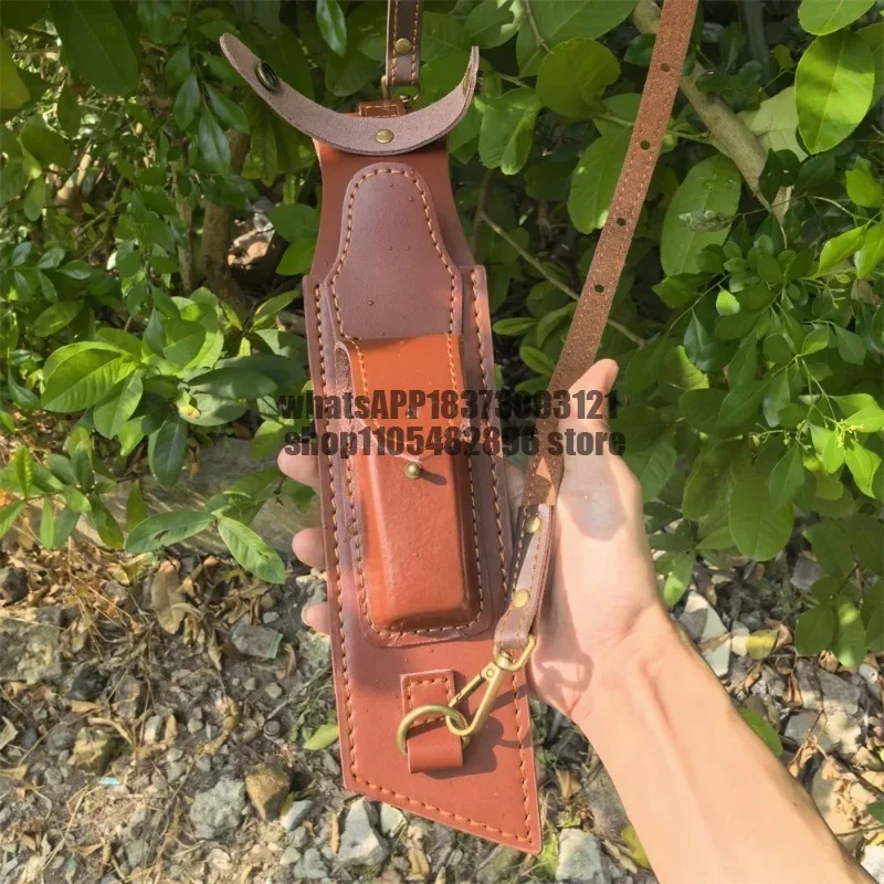 Portable Knife Sheath for Fixed Blade Knife, Convenient Leather Sheath with Crossbody Strap, Easy To Carry Most Straight Knives