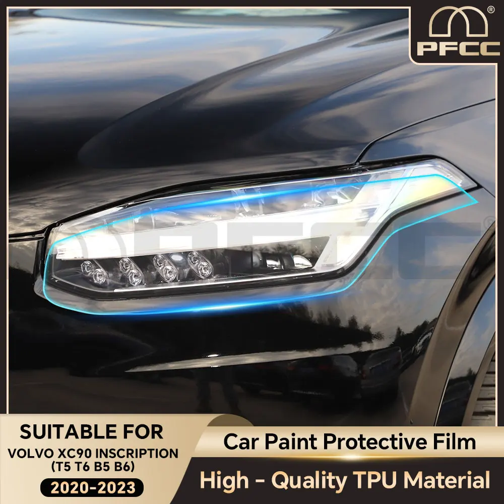 

for Volvo XC90 INSCRIPTION 2020-2023 T5 T6 B5 B6 Car Transparent Pre Cut PPF Paint Protection Film TPU Headlight Film Accessorie