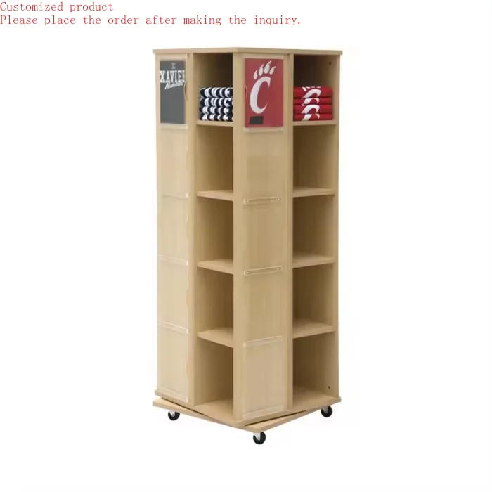 

Custom.Rotating Hat Display Stand Wooden Display Stand for Cloth Store
