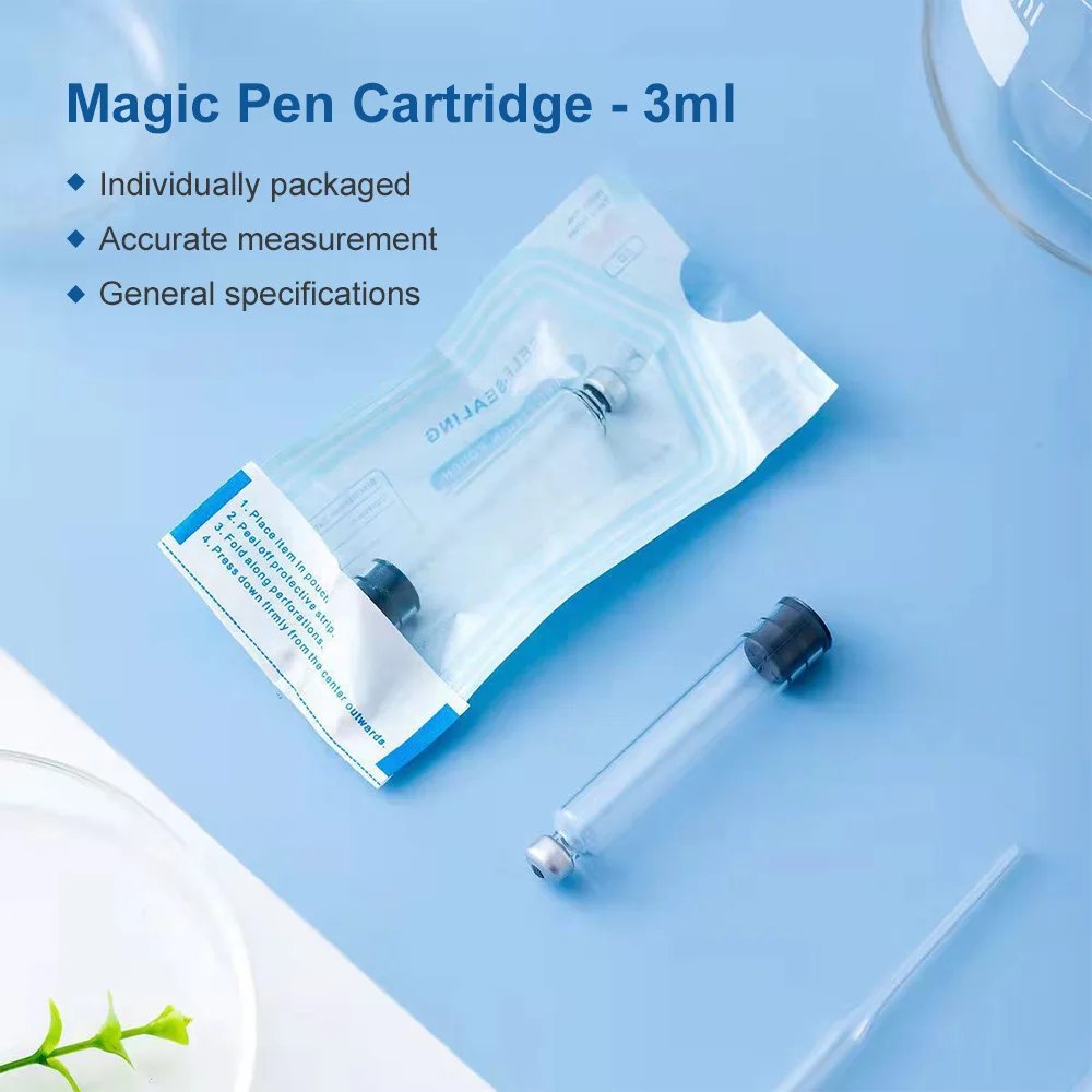 Disposable 3ml Pen Cartridge Individually Packaged 10-50PCS 3ml Glass Empty Peptide Pen Cartridges for V1 V2 Pens Sterilized