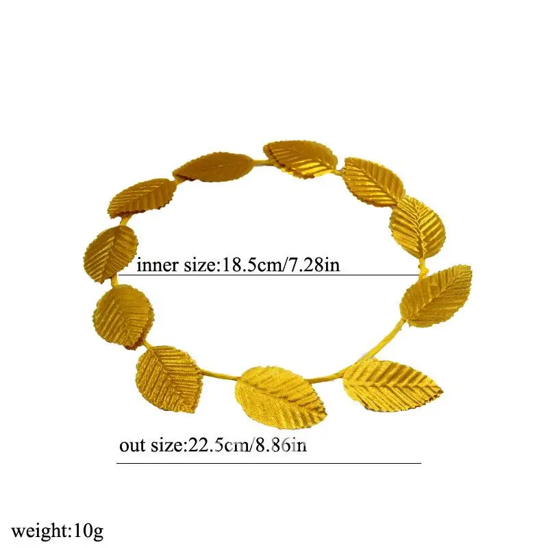 

Halloween Christmas Carnival Masquerade Supplies Vintage Greek Hair Band Golden Leaves Wreath Rattan Ring