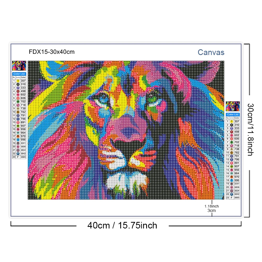 5D DIY Diamond Painting Animals Lion Cat Tiger Cross Stitch Kit Full Round Diamond Embroidery Mosaic Art Picture of Rhinestones