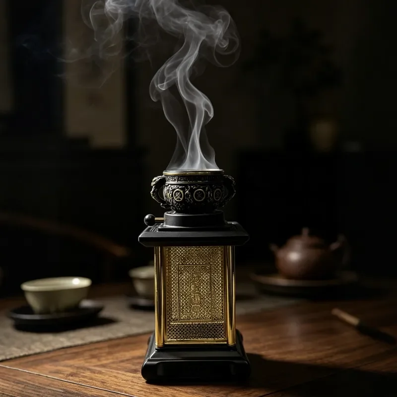 Vintage Brass Incense Burner for Home Decor Zen Style Agarwood Sandalwood Holder Creative Indoor Ornament Gift Set for Living