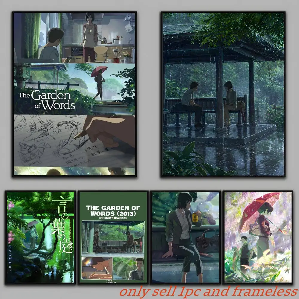 The Garden of Words Anime Scenery Poster Painting Prints Wall Art Picture Film Room Home Bar Cafe Decor Home  Mural