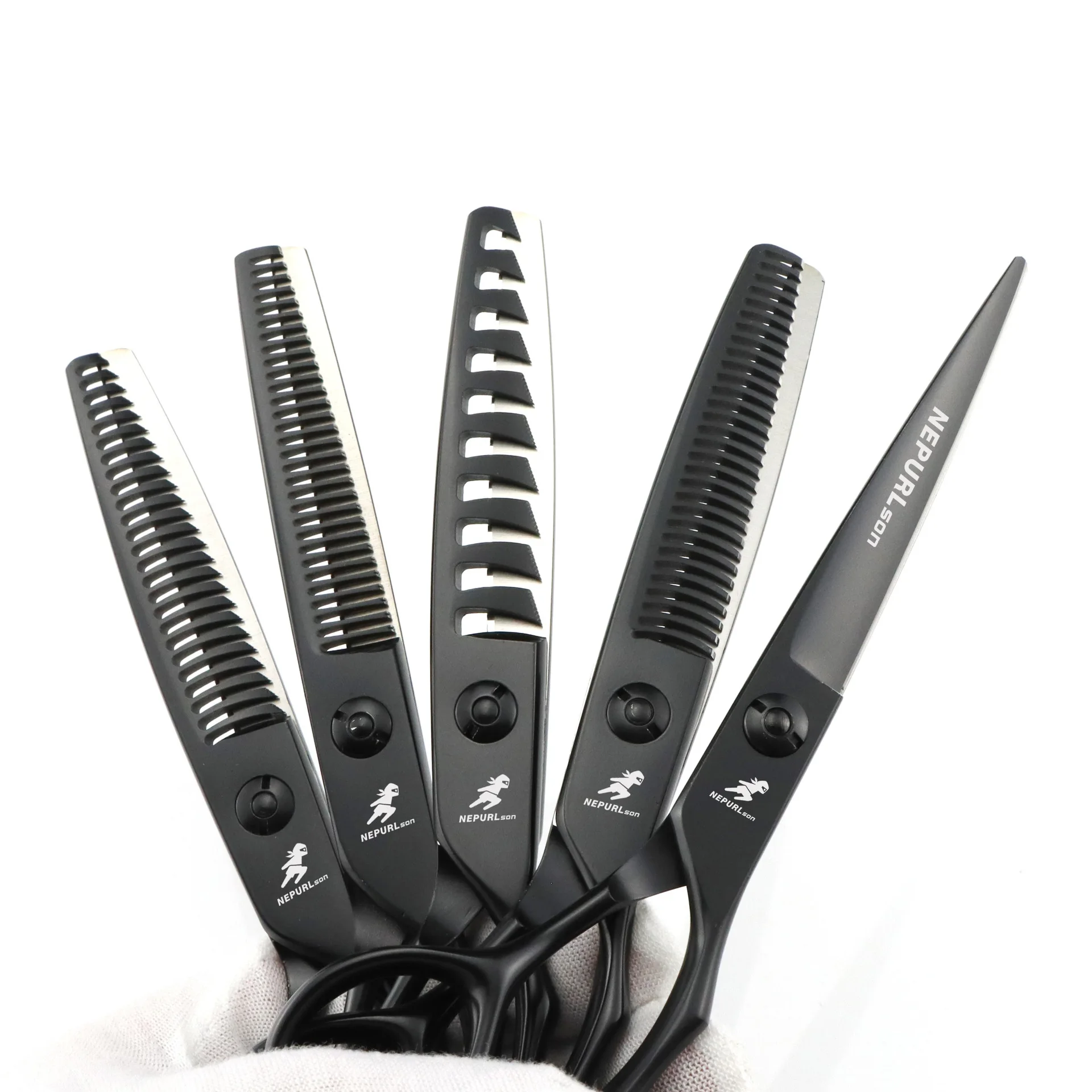 440c steel coated black hair scissors, 6.0-inch trimming scissors and thickened scissors