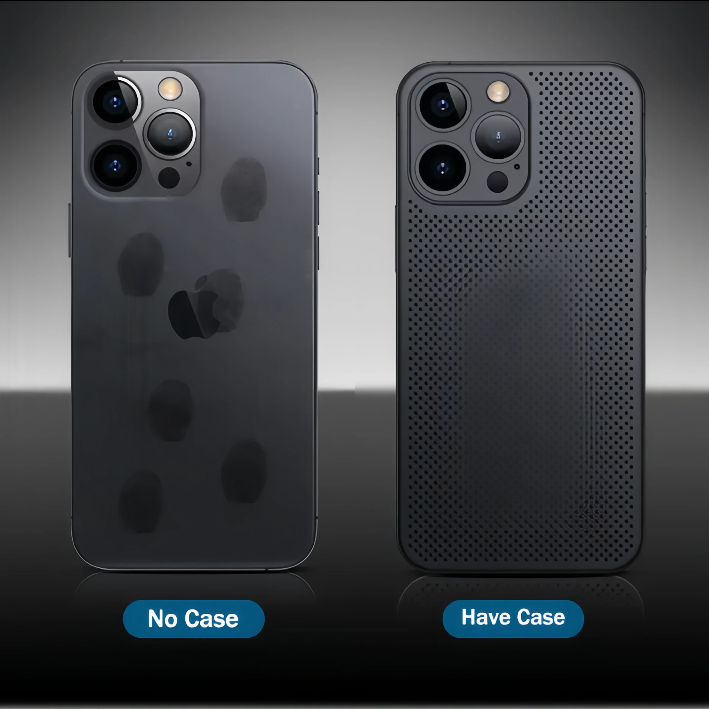 Warmteafvoer Ademende Koelbehuizing Ultradunne Matte Mesh Holle Slanke Harde iPhone 16 15 14 13 12 Pro Max Plus