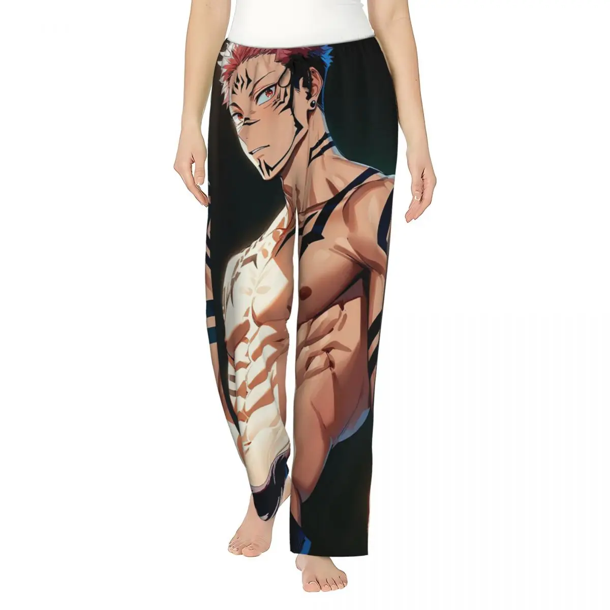

Женские пижамные штаны Sukuna Ryomen-Jujutsu Kaisen, одежда для сна с карманами для отдыха и сна на заказ