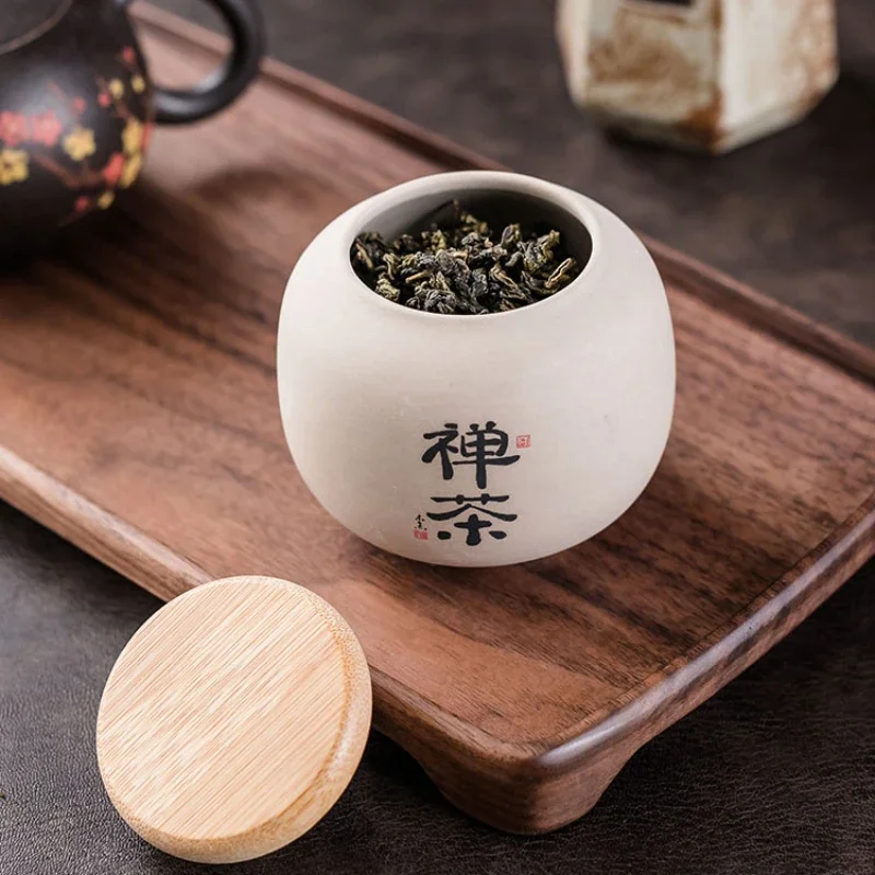 1pc Portable ceramic small tea jar for household use Living room home decoration Candy box Sealed storage tank Lotion container
