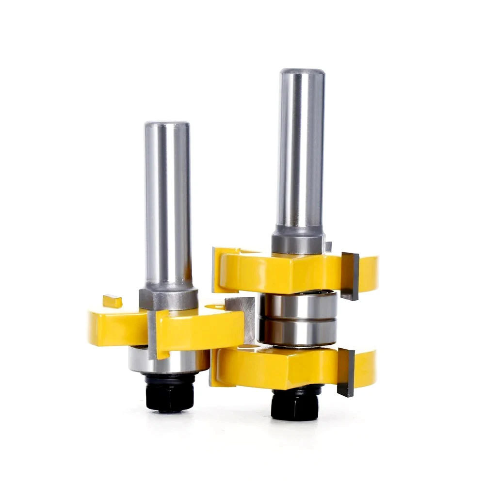 LAVIE 2PCS 12mm 1/2 Inch Shank Tongue & Groove Router Bits Set Stock 1-1/2 Tenon Milling Cutter For Wood Woodworking Tools Bit