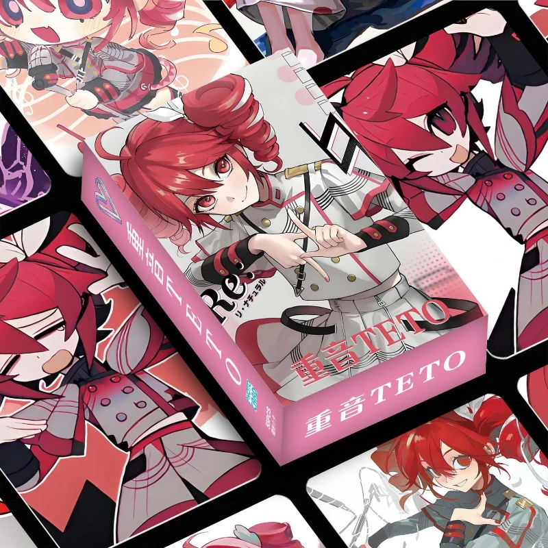 55pcs/set Laser LOMO Cards Kasane Teto Anime HD Double-sided Photocard for Fans Collection Postcard