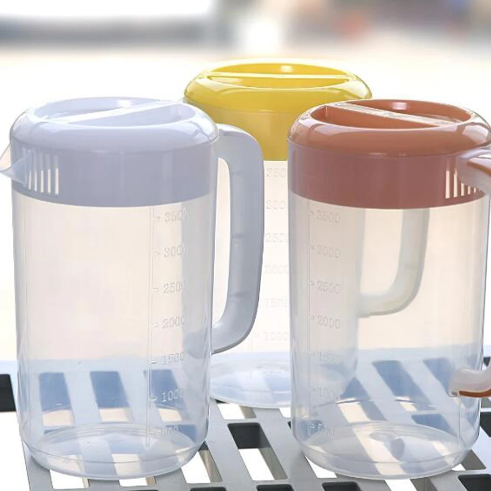 

2500Ml Random Color Water Pitcher With Lid Food Grade Plastic Beverage Jug Heat Cold Resistant Large Capacity Juice Pot For