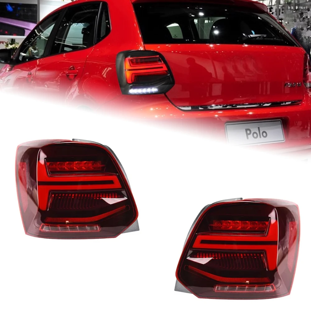 AKD Car Styling for Polo Tail Lights 2009-2018 New Polo LED Tail Lamp LED DRL Dynamic Signal Brake Reverse auto Accessories