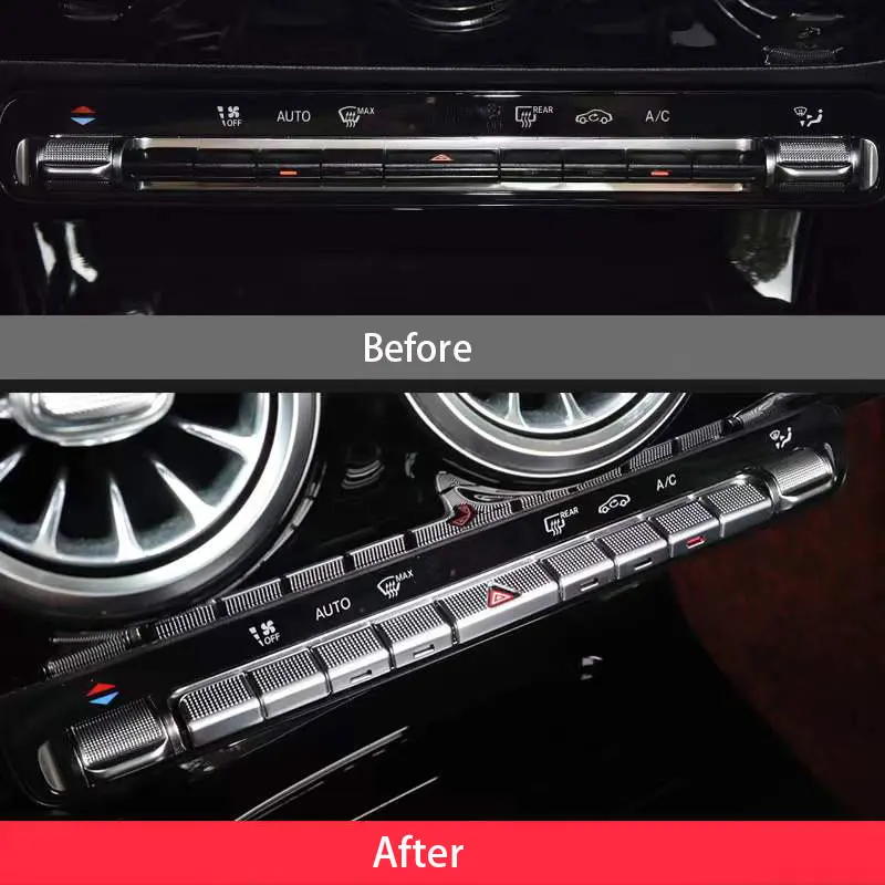 Car Console Air Conditioning Outlet Buttons Sequins Trim For Mercedes Benz A Class W177 B Class W247 C118 GLA GLB X247 2020-2021