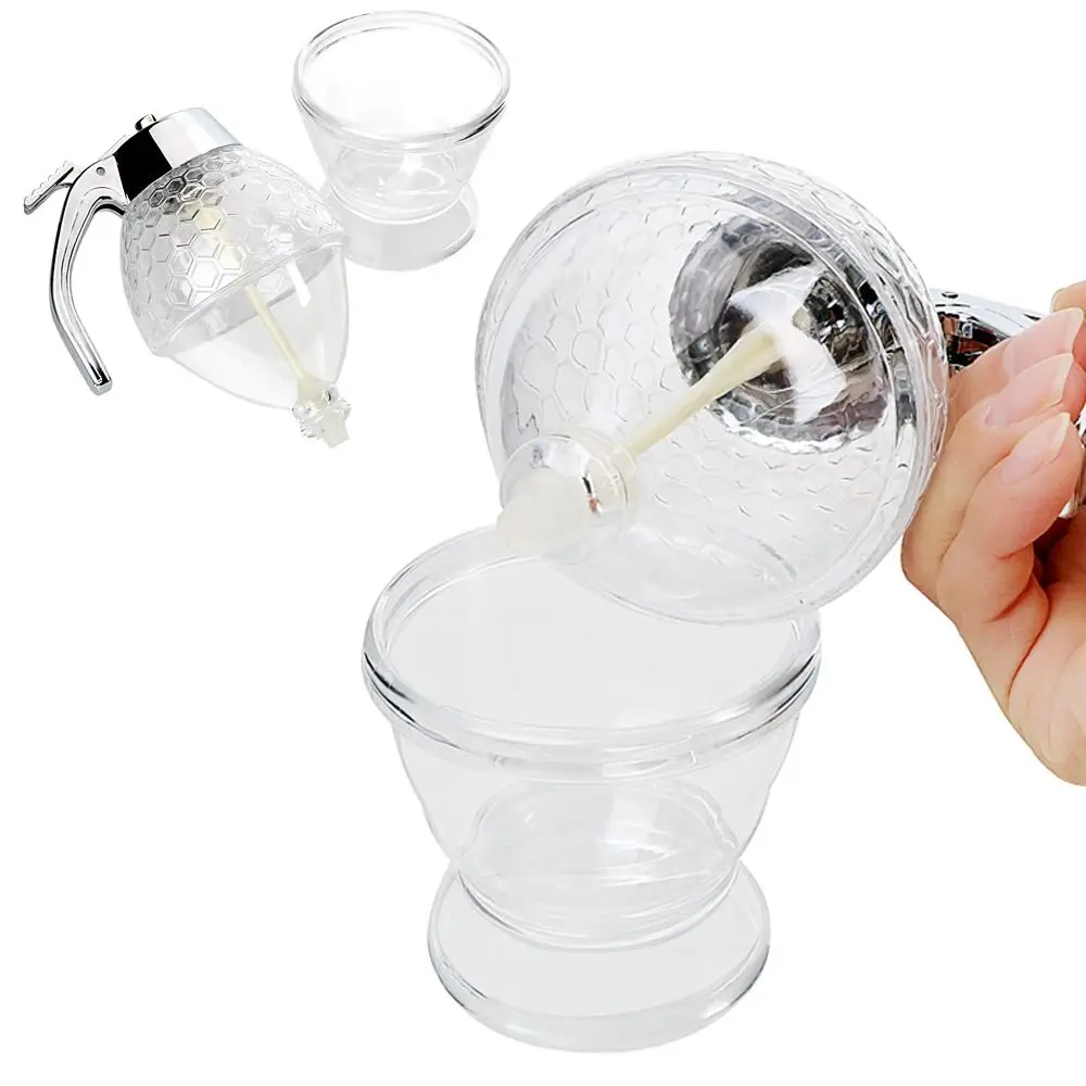 

Juice Syrup Cup Squeeze Bottle Storage Pot Stand Holder Bee Drip Dispenser Kettle Honey Jar Container Kitchen Accessories