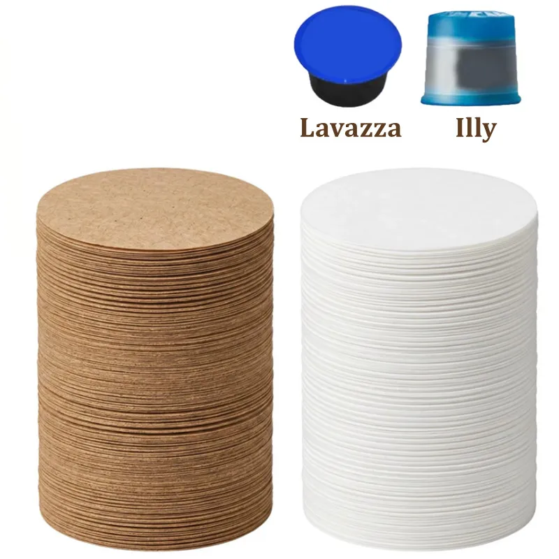 1000pcs Disposable Coffee Filter Paper 32mm White/Unbleached Round Filter Paper For Lavazza & Illy Reusable Coffee Capsule Cups