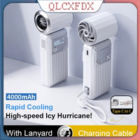 Mini Handheld Fan 4000mAh Pocket Portable High-speed Brushless Motor With Digital Display Outdoor Travel Cooling Turbo Jet Fan