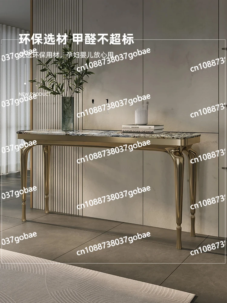 ZK simple luxury natural marble entrance table high-end modern minimalist light luxury stainless steel entrance table