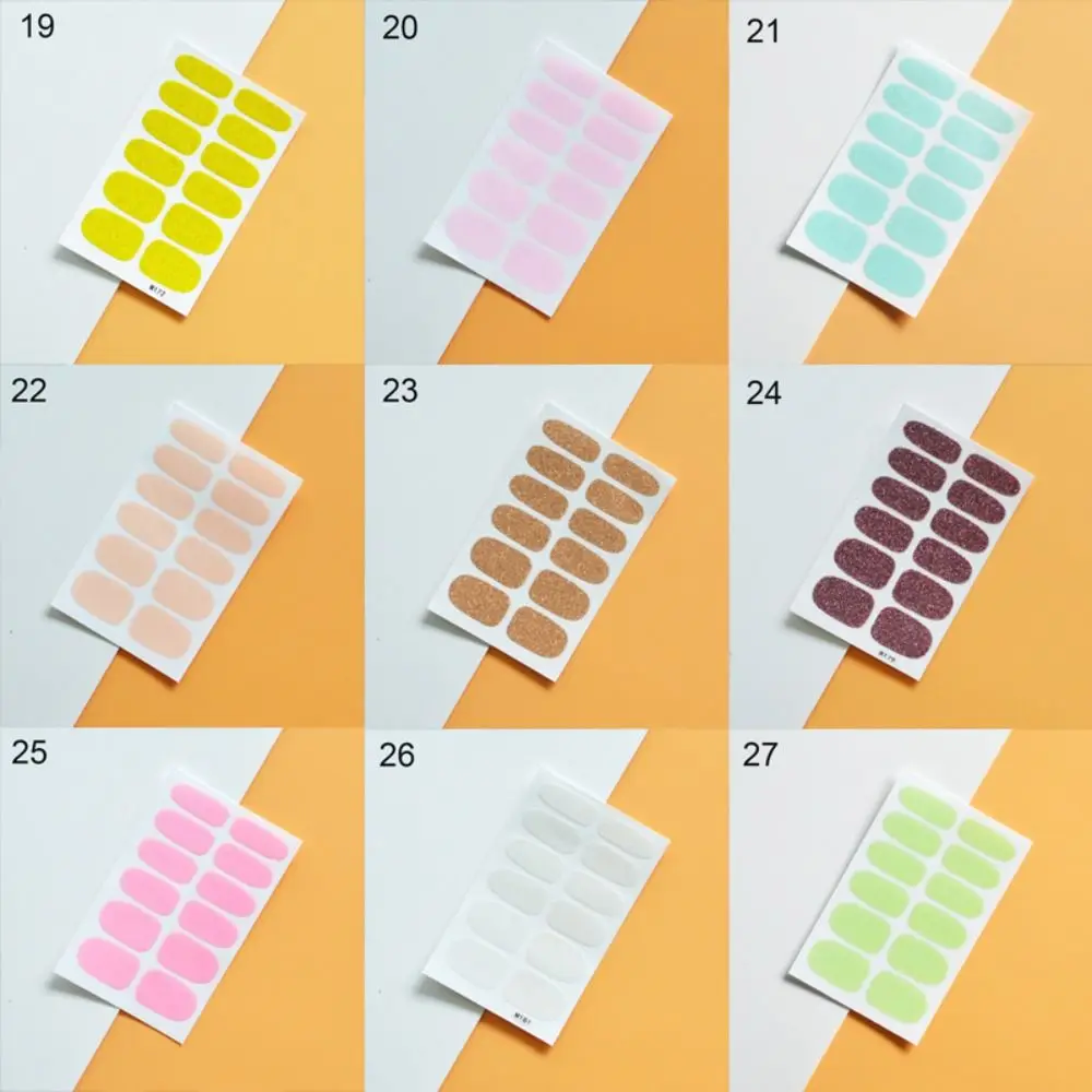 Bandes Autocollantes Scintillantes pour Ongles en Gel, 12 Doigts, Semi-durci, Nail Art, DIY