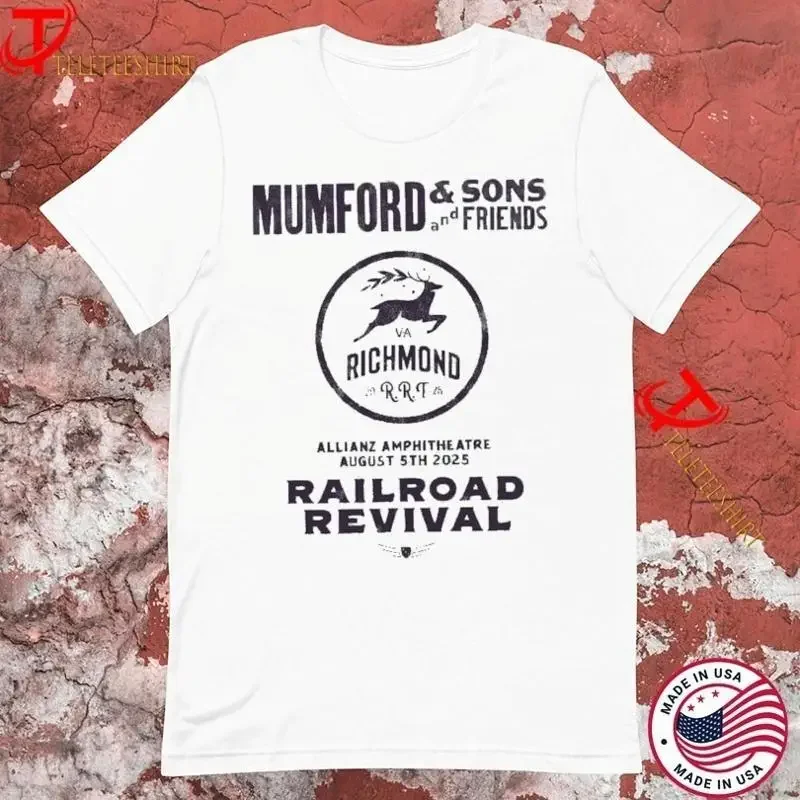 Mumford And Sons And Friends Railroad Revival Tour 2025 Concert T-Shirt