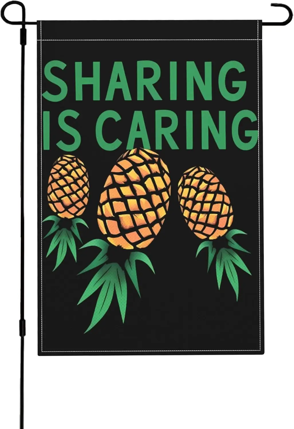 Sharing Is Caring Flag 12x18 Upside Down Pineapple Garden Flags for Outside Double Sided Burlap Yard Signs Decor MMZ