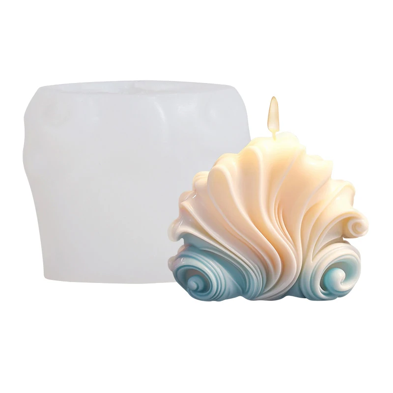 3D Sea Shell Shape Candle Mold Silicone Molds Cute Jewelry Soap Making Mold DIY Ornament Making Tool Pudding Candy Baking Mould