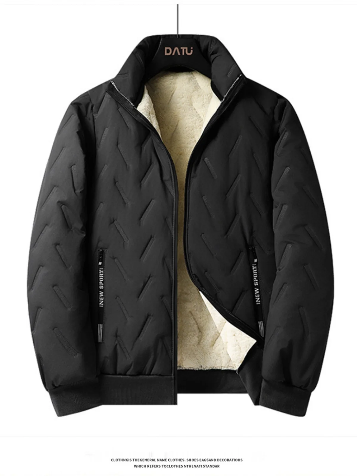 

Men's Faionable Fce Lined Tee Piece Set Sportswear Jaet And Vest Autumn Winter Outerwear Polyester Fiber Zipper Deco...