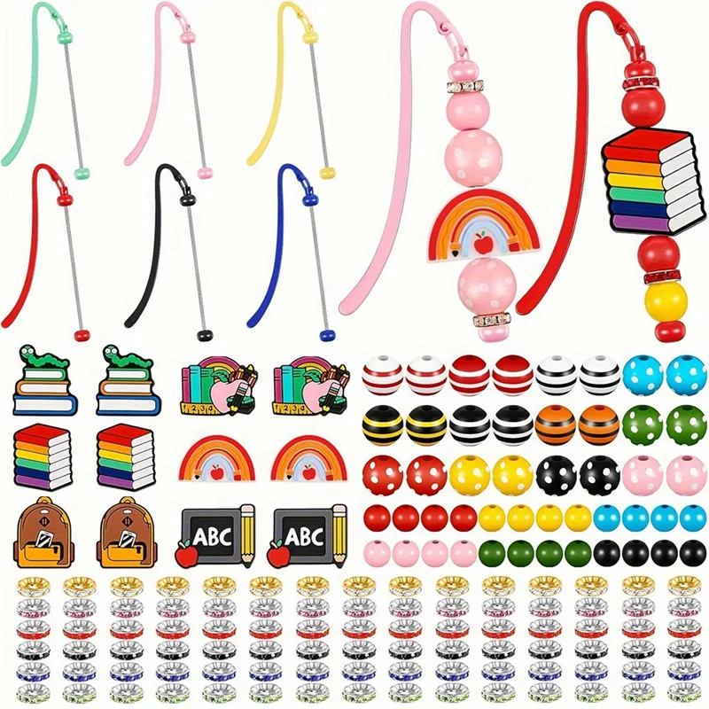 156 Pcs Beadable Bookmarks Back To School Supplies Bookmarks DIY Beaded Bookmark For Student Teacher Book