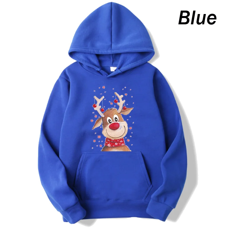 Women\'s Elk Print Sweatshirt Christmas Novelty Christmas Sweater Top Long Sleeve Round Neck Casual Pullover