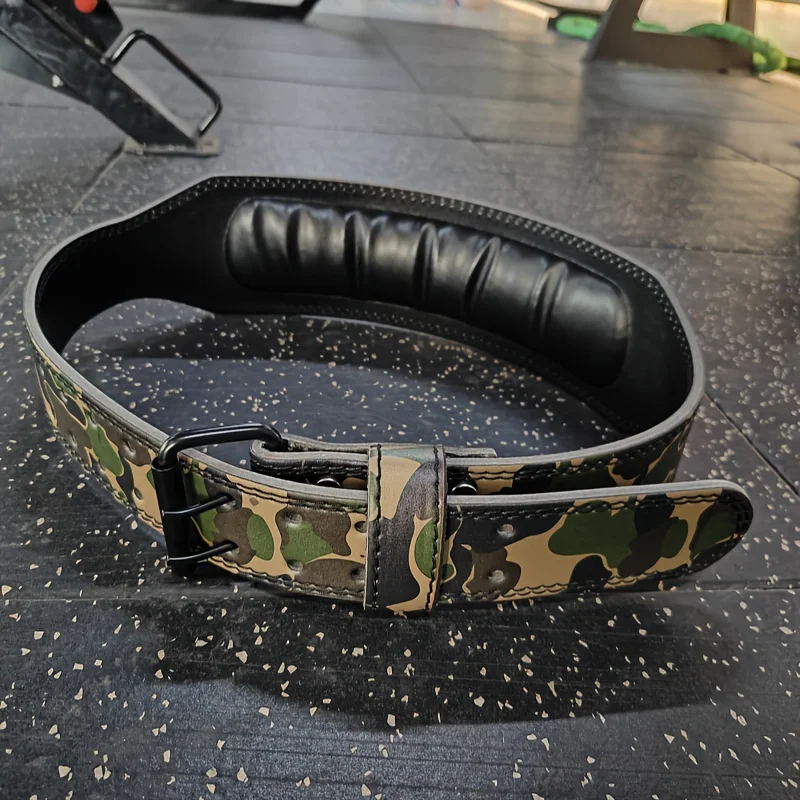 Adjustable Camo Weightlifting Belt Competition Powerlifting Belt with Waist Pad Professional Gym Fitness Belt for Squat Deadlift