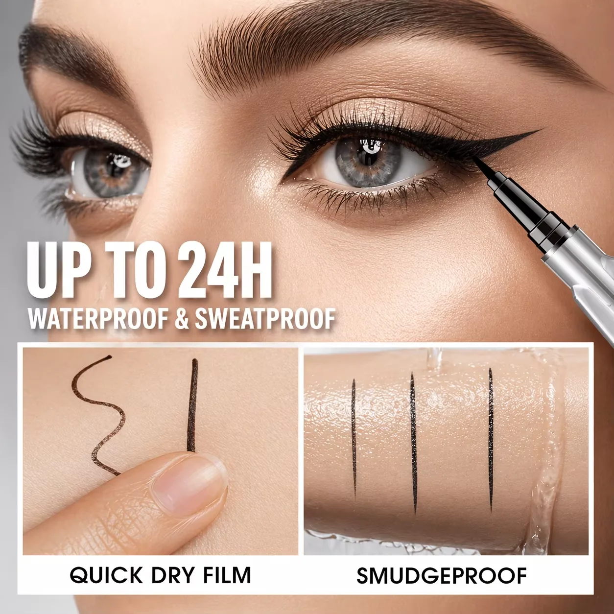 0.01mm Ultra Fine Black Liquid Eyeliner Pen Waterproof Quick Dry Smudge-proof Long Lasting Eyeliner Makeup
