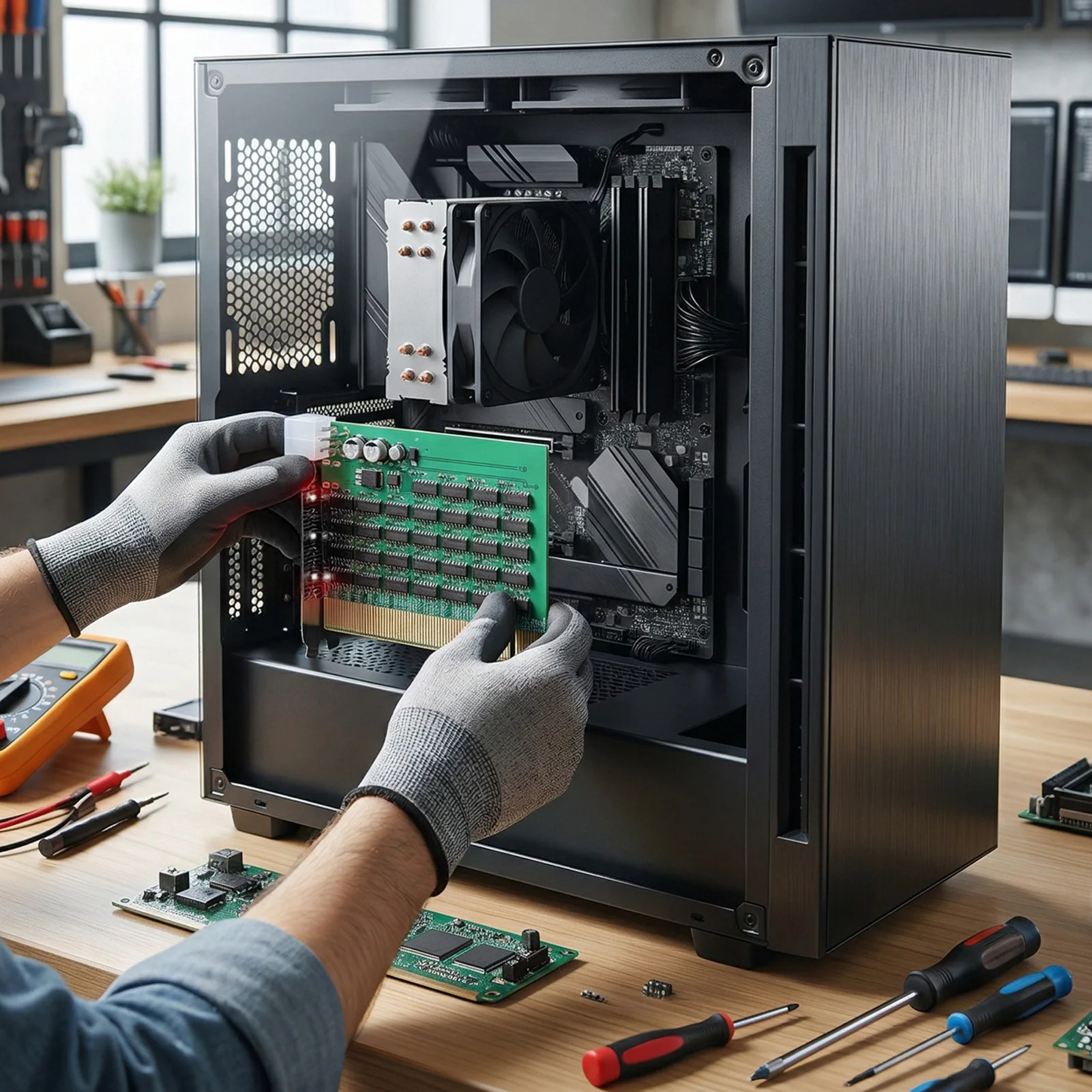 PCIe 16X Slot Tester PCIe 16X Test Card with Light PCI Express Slot Motherboard Diagnostic Tester Support Type C Power Supply view 2